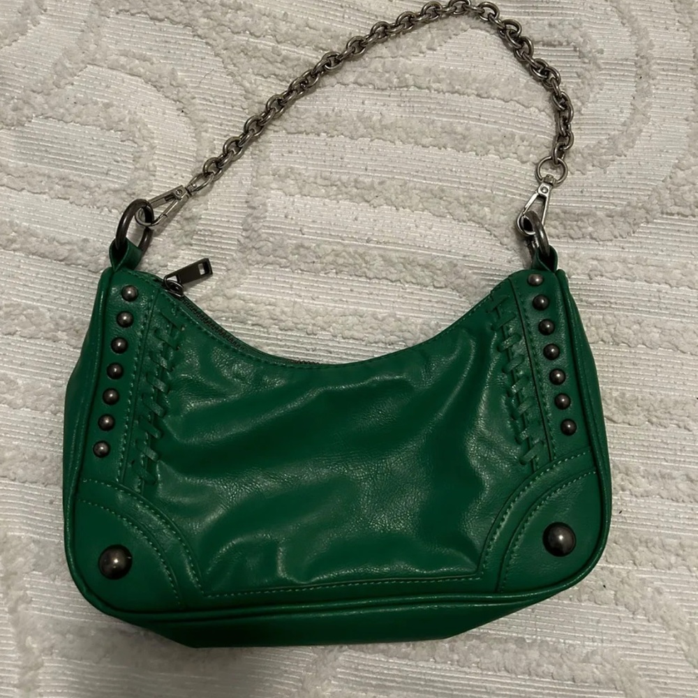 green mini shoulder purse